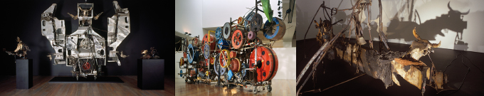 #1: JEAN TINGUELY, Lola T. 180 - Mémorial pour Joakim B., 1988, Museum Tinguely, Basel, Donation Niki de Saint Phalle. #2: JEAN TINGUELY, Méta-Harmonie IV, Fatamorgana, 1985, Museum Tinguely, Basel. #3: JEAN TINGUELY, Der Rammbock, Mengele Totentanz, 1986, Museum Tinguely, Basel. Fotos Christian Baur #1: JEAN TINGUELY, Lola T. 180 - Mémorial pour Joakim B., 1988, Museum Tinguely, Basel, Donation Niki de Saint Phalle. #2: JEAN TINGUELY, Méta-Harmonie IV, Fatamorgana, 1985, Museum Tinguely, Basel. #3: JEAN TINGUELY, Der Rammbock, Mengele Totentanz, 1986, Museum Tinguely, Basel. Fotos Christian Baur
