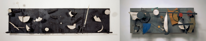 #1: JEAN TINGUELY, Relief Méta-mécanique sonore II, 1955, Museum Tinguely, Basel. #2: JEAN TINGUELY, Wundermaschine, Méta-Kandinsky I, 1956, Museum Tinguely Basel. Fotos Christian Baur #1: JEAN TINGUELY, Relief Méta-mécanique sonore II, 1955, Museum Tinguely, Basel. #2: JEAN TINGUELY, Wundermaschine, Méta-Kandinsky I, 1956, Museum Tinguely Basel. Fotos Christian Baur